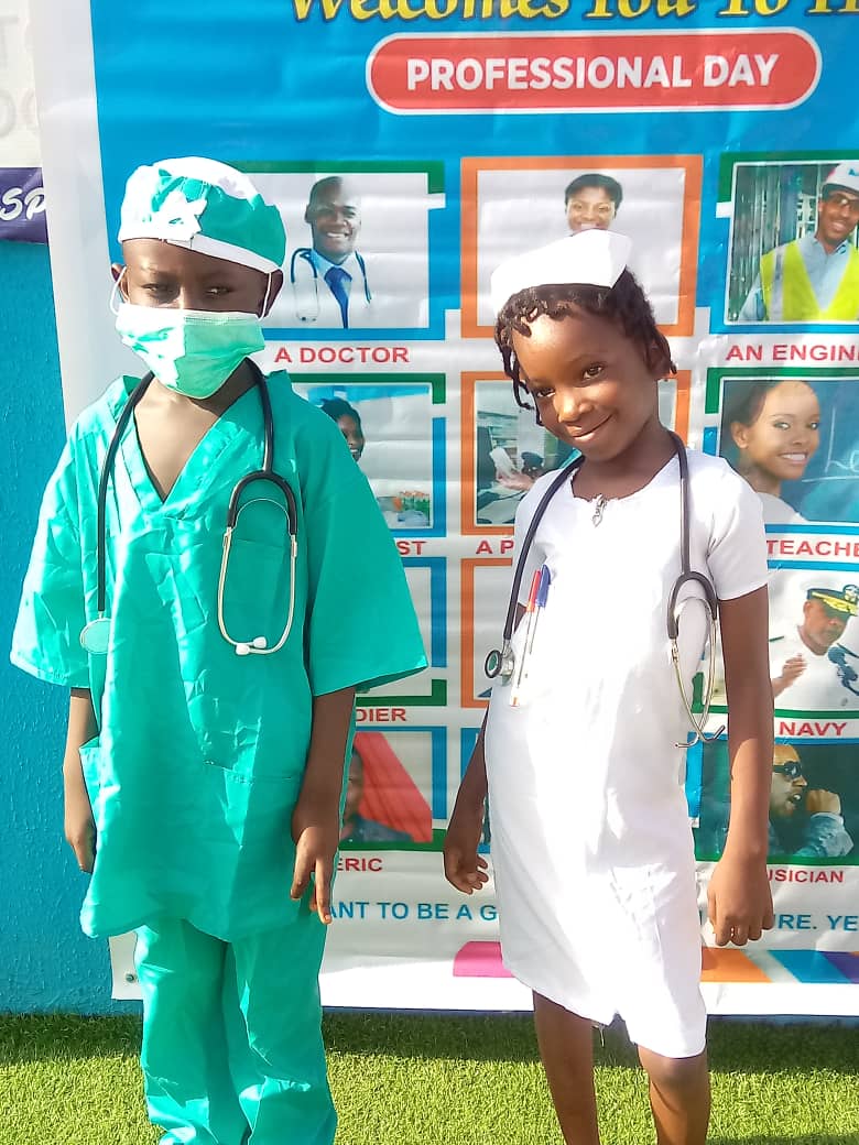 Professional Day — students dressed as doctor and nurse