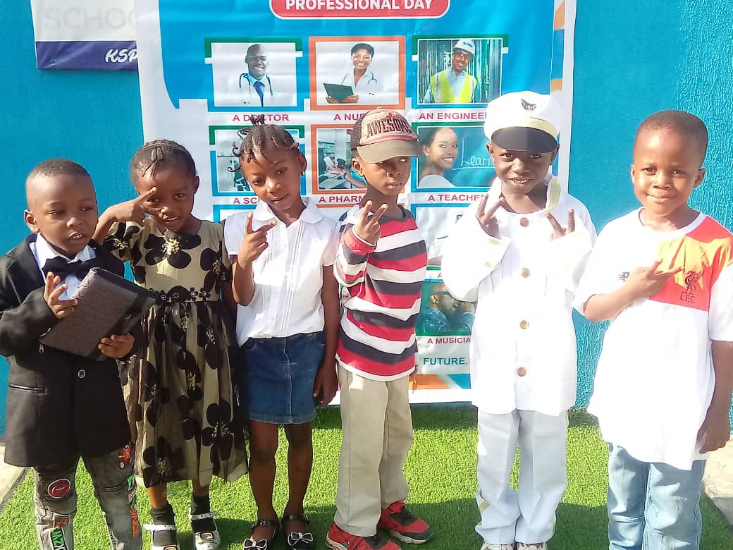 Professional Day — students dressed in various professions