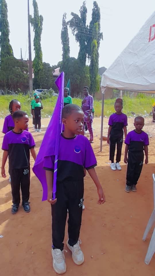 Sports Day — Purple team marching with pride