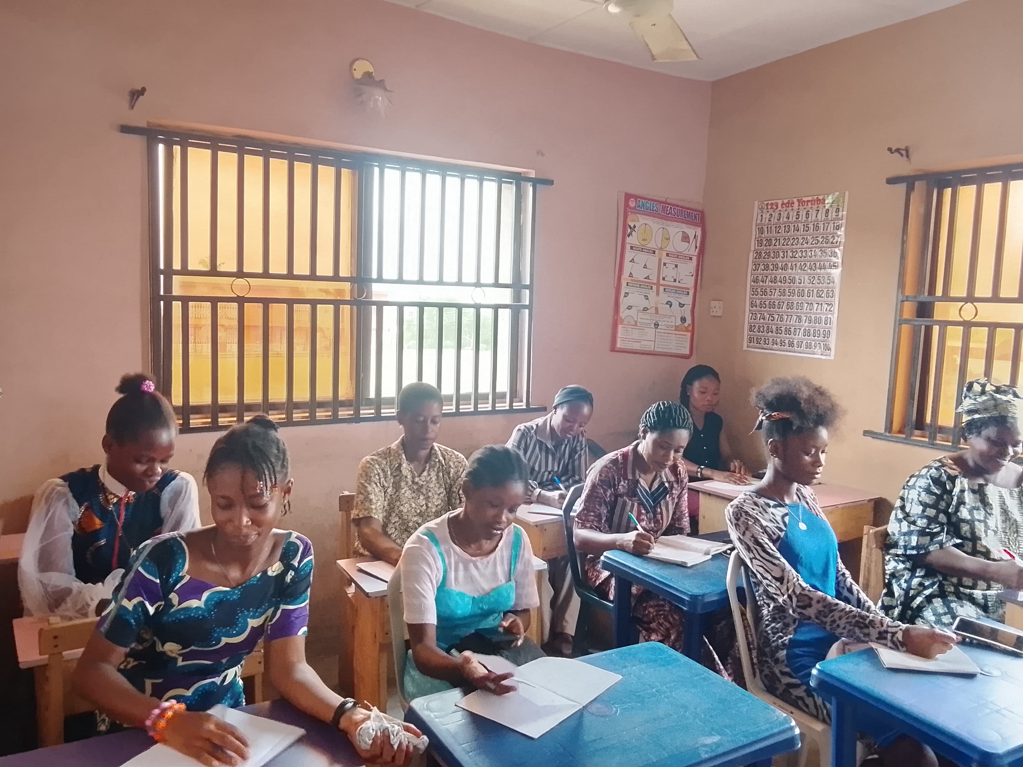 Teachers during staff training